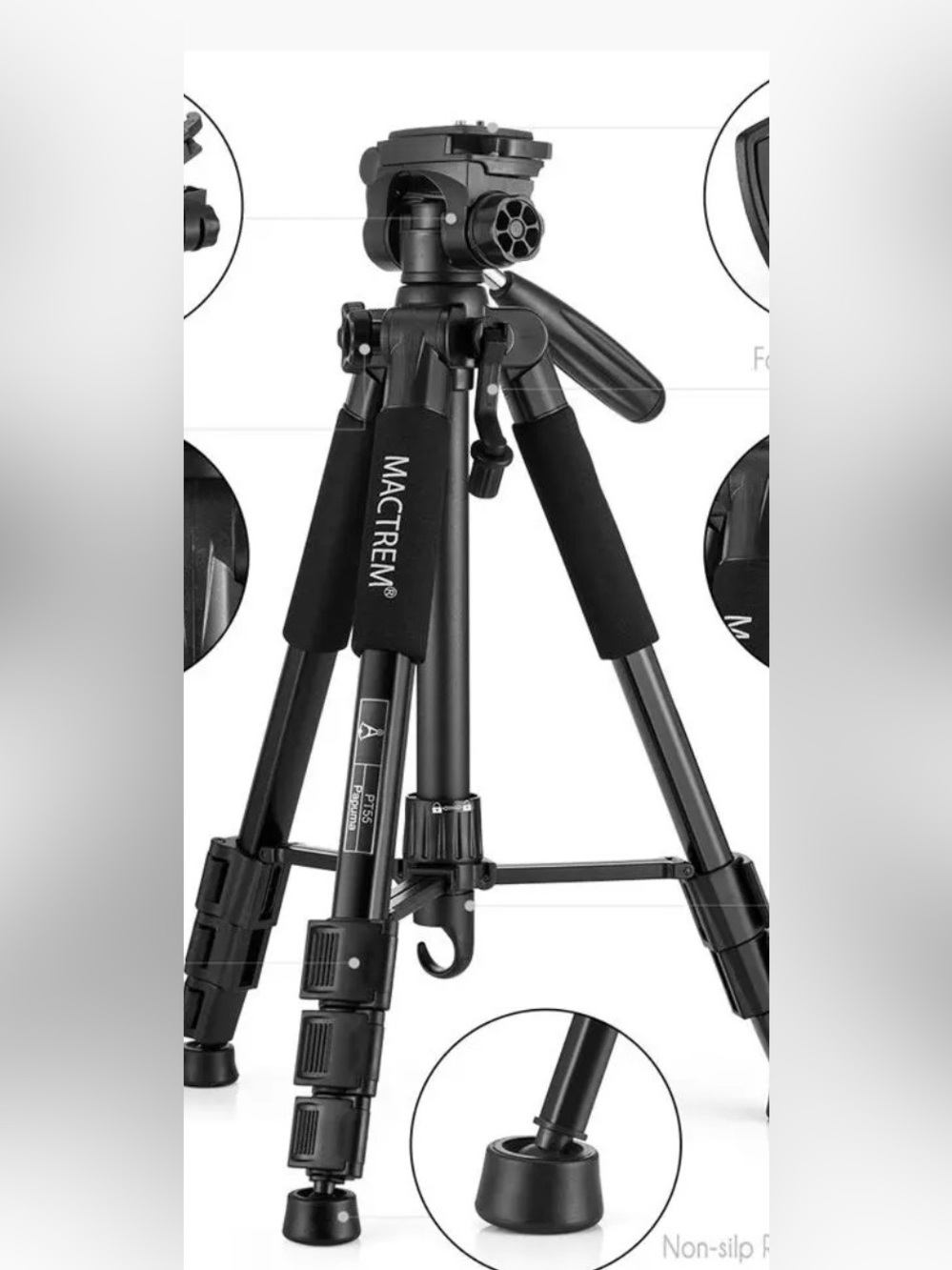 folded Mactrem PT55 Papuma Camera Tripod.